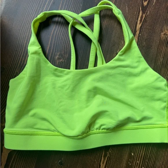 Lululemon Athletica Energy bright yellow Green Strappy Sports Bra - Picture 1 of 3